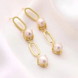 Priyaasi Gold Beaded Contemporary Drop Earring-44