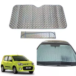 Auto Pearl F167 Dashboard Sun Shade Cover with Suction Cup for Fiat Uno (Grey)-image-36