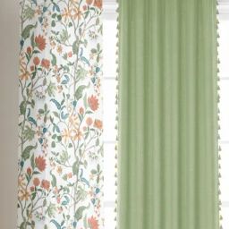 Urban Space Cotton Green Room Darkening 8 ft Long Door With Tieback & Eyelets - Set of 3-image-44