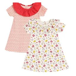 MINIKLUB Girls Multi Knit Printed Dress (Pack of 2)-image-39