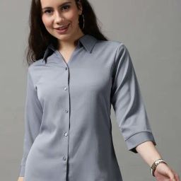 SHOWOFF Grey Plain Shirt-image-60