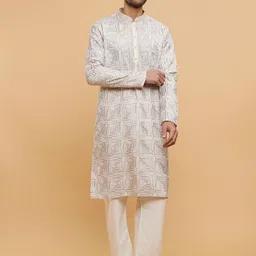 Twamev Men Embroidered Regular Thread Work Kurta with Churidar-image-84