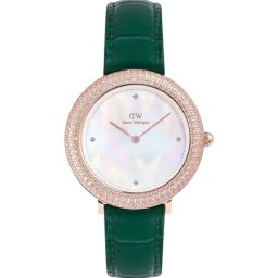 DANIEL WELLINGTON Crystal Bezel Mother of Pearl White Round Dial Analogue Women Watch - DW00100826K-picture-19