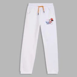 Blue Giraffe Girls White Cotton Solid Trackpant-picture-17