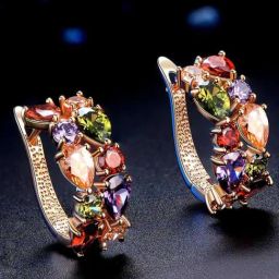 YouBella Rose Gold Plated Gracias Collection Swiss Zircon Exquisite Earrings-74