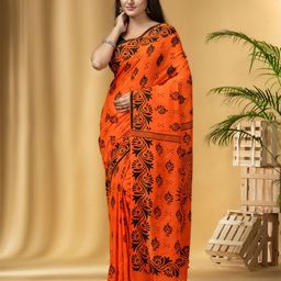 DESH BIDESH Ethnic Motifs Printed Pure Cotton Taant Handloom Saree-picture-3