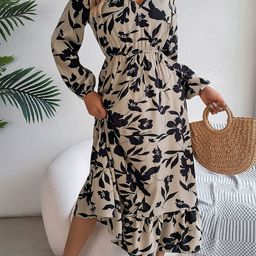 StyleCast x Revolte Floral Print Georgette Fit & Flare Midi Dress-image-82
