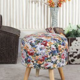 Shadowkart African Flwr Wood Printed Ottoman-image-33