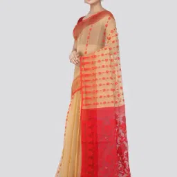 Pinkloom Beige Cotton Woven Saree image 3