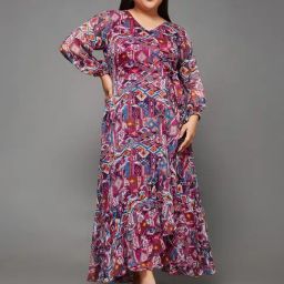 Miss Chase A+ Multicolor Printed Wrap Dress-picture-48