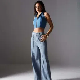 Miss Chase Blue Plain Jeans-picture-0