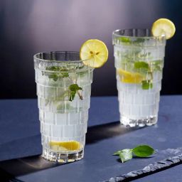 Trovea's Italian Crystal Helix Transparent Glass Highball Glass - Set of 6-picture-22