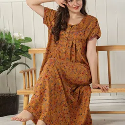Glamoras Printed Maxi Nightdress-image-0