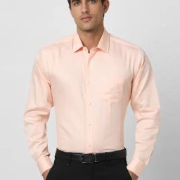 Van Heusen Peach Cotton Regular Fit Shirt-picture-43
