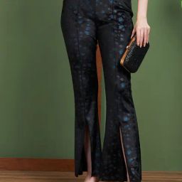 Globus Black Printed Mid Rise Trousers-image-66