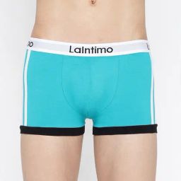 La Intimo Teal Blue Comfort Fit Striped Trunks-image-97