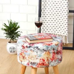 Shadowkart Multi Wood Printed Ottoman-image-6