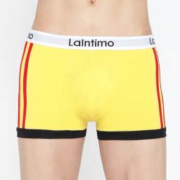 La Intimo Yellow Comfort Fit Striped Trunks-image-48