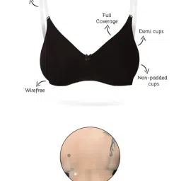 Inner Sense Black Full Coverage Backless Bra - Pack of 2 image 4