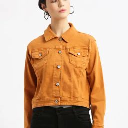 SHOWOFF Rust Regular Fit Denim Jacket-22
