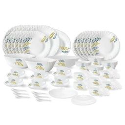 Larah by Borosil Niva Fluted White Opalware 66 Pieces Dinner Set-41