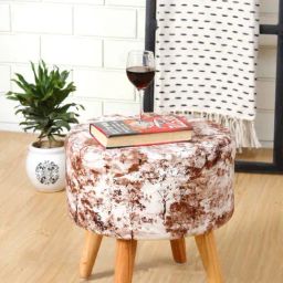 Shadowkart Coffee Wood Printed Ottoman-image-23