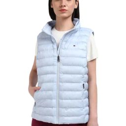 Tommy Hilfiger Blue Polyester Solid Women Regular Fit Padded Jacket-image-31