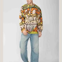 The Clothing Factory Beige Terry Over Sized Printed Sweatshirt-image-53