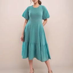 Zink London Blue Fitted Dress-image-82