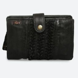 Art N Vintage Volga Black Leather Textured  Bi-Fold Wallet for Women-picture-30