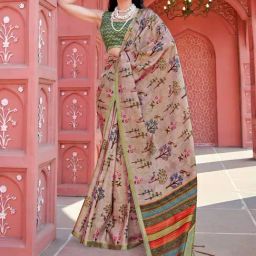 Saree Mall Pink Silk Printed Saree With Unstitched Blouse-image-55