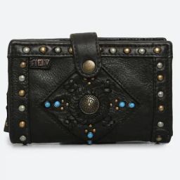 Art N Vintage Lucca Black Leather Textured  Bi-Fold Wallet for Women-picture-13