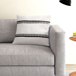 ANS White Single Geometric Print 16'' x 16'' Square Cushion Cover-14