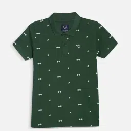 Allen Solly  Green Cotton Regular fit Print T-shirt-image-21