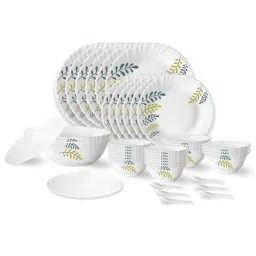 Larah by Borosil Niva Fluted White Opalware 40 Pieces Dinner Set-picture-17