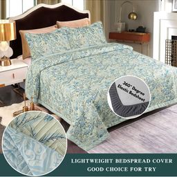 Innovative Edge Navy Blue Floral 210 TC King Bedsheet with 2 Pillow Covers-image-64