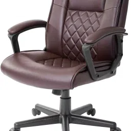 Caddy Mid Back Revolving office and Home Chair Brown PU Leatherette CD160-image-84