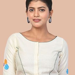 tantkatha Painted Cotton Saree Blouse-image-40