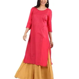 Aurelia Pink Round Neck Printed Kurta-21