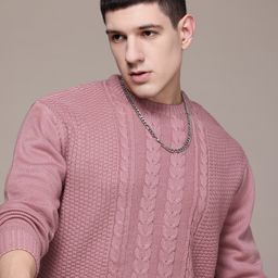 Roadster Men Cable Knit Pullover-image-90