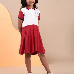 U.S. Polo Assn. Kids Girls Colourblocked Fit & Flare Dress-image-18