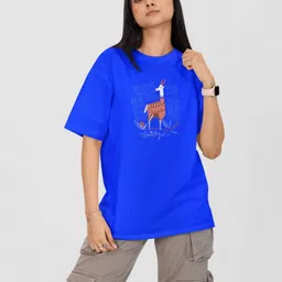 Moda Rapido Women Printed Drop-Shoulder Sleeves Pockets T-shirt-image-75