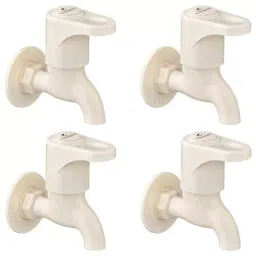 Cliquin Aura Series Wall Mount PTMT Bib Cock with Wall Flange in Ivory, AU-3002 P4 (Pack of 4)-image-84