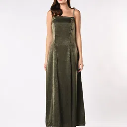 Iti Shoulder Straps Satin Maxi Dress-image-31