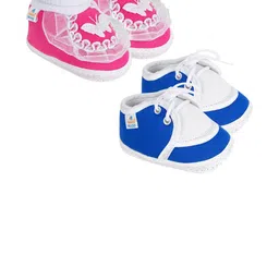 NESKA MODA 3 To 12 Month 2 Pair Newborn Unisex Baby Skin Friendly Soft Cotton Lace Shoe Booties-12