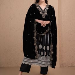 SEW Embroidered Velvet Dupatta-image-78