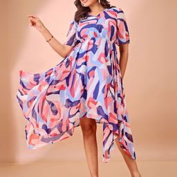 DressBerry Print Chiffon Fit & Flare Dress-image-31