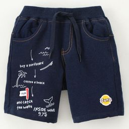 Little Kangaroos Cotton Lycra Short Length Shorts Printed - Blue-picture-8