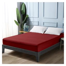 Divine Casa Water Proof Terry Cotton Mattress Protector Noiseless Soft Breathable Fit on Mattress for Pets Kids 5" x 6" - Maroon-image-62