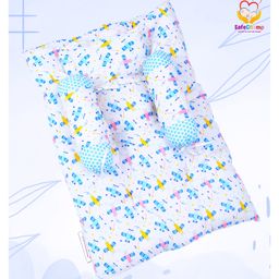 SafeChamp Lite Air Baby 4 Piece Bedding Set with Pillow And 2 Bolsters  - Blue-picture-11